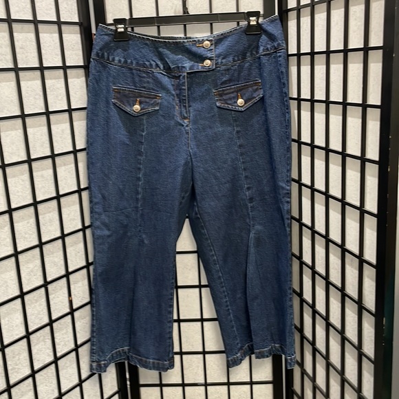 Cindy Ambuehl Denim - Vintage Cindy Ambuehl Cropped Blue Jeans, SZ 18